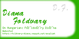 diana foldvary business card